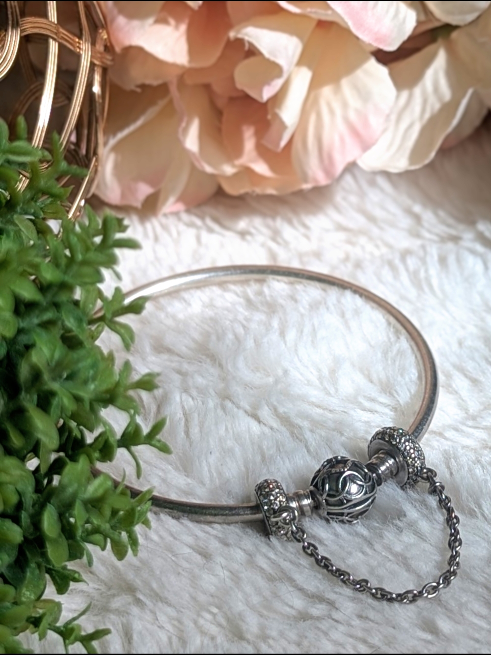 Pandora Inspiration Safety Chain With Pave Crystal Charm